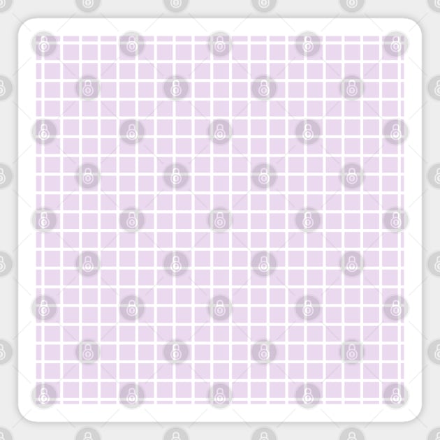 Lavender Purple and White Graph Grid Pattern Magnet by squeakyricardo